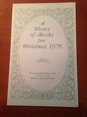 Imagen del vendedor de A Choice of Books for Christmas 1978. a la venta por T. Brennan Bookseller (ABAA / ILAB)