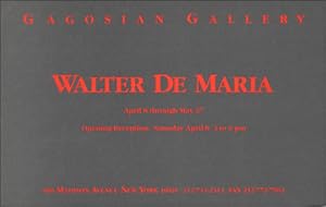 Seller image for Walter de Maria for sale by Specific Object / David Platzker