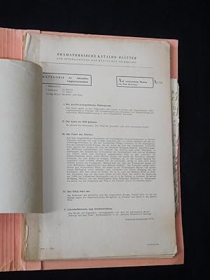 Dramaturgische Katalog-Blätter der Zentralleitung der Deutschen Volksbühne [Loseblattsammlung A b...