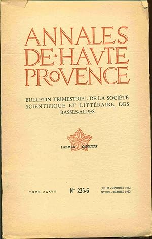 Annales de Haute-Provence. Bulletin de la société scientifique et littéraire des Basses-Alpes . T...