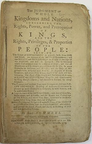 THE JUDGMENT OF WHOLE KINGDOMS AND NATIONS, CONCERNING THE RIGHTS, POWER, AND PREROGATIVE OF KING...