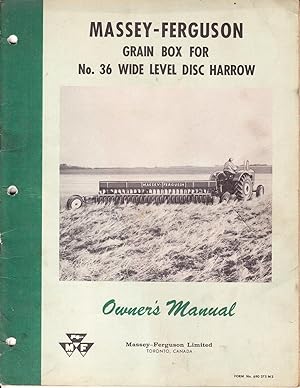 Grain Box for No. 36 Wide Level Disc Harrow Owner's Manual