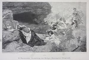 Bild des Verkufers fr Orig. Holzstich: Versuchung des Heiligen Hieronymus. (Fragment) H. Siemiradzki. Verlag von Franz Hanfstaengl. zum Verkauf von Allguer Online Antiquariat