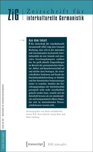 Bild des Verkufers fr Zeitschrift fr interkulturelle Germanistik 5. Jahrgang, 2014, Heft 1 zum Verkauf von Bunt Buchhandlung GmbH