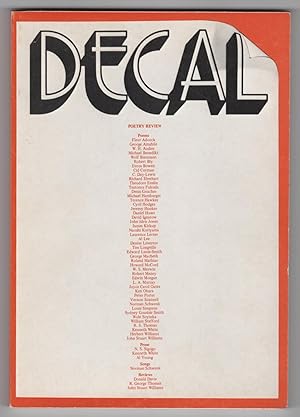 Image du vendeur pour Decal Poetry Review 1 (1972) mis en vente par Philip Smith, Bookseller