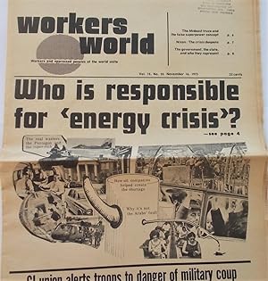 Seller image for Workers World (Vol. 15 No. 20 - November 16, 1973): Workers and Oppressed Peoples of the World Unite (Newspaper) for sale by Bloomsbury Books