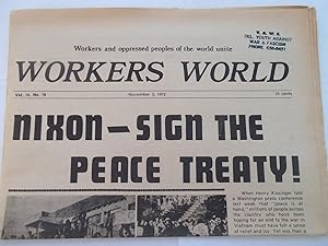 Seller image for Workers World (Vol. 14 No. 18 - November 3, 1972): Workers and Oppressed Peoples of the World Unite (Newspaper) for sale by Bloomsbury Books