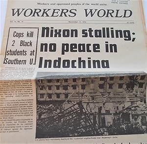 Seller image for Workers World (Vol. 14 No. 19 - November 17, 1972): Workers and Oppressed Peoples of the World Unite (Newspaper) for sale by Bloomsbury Books