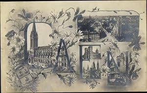 Seller image for Buchstaben Ansichtskarte / Postkarte Caen Calvados, glise, Miniaturansichten - bu: for sale by akpool GmbH