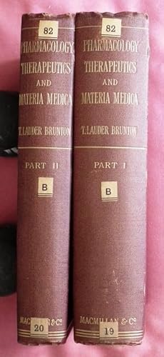 Bild des Verkufers fr A Text-Book of Pharmacology, Therapeutics and Materia Medica. Adapted to the United States Pharmacopoeia by FRANCIS H. WILLIAMS. Containing the Additions (1891) to the British Pharmacopoeia. zum Verkauf von Patrick Pollak Rare Books ABA ILAB