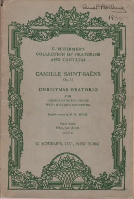 Seller image for Op. 12 CHRISTMAS ORATORIO for Chorus of Mixed Voices with Soli and Orchestra for sale by Reflection Publications