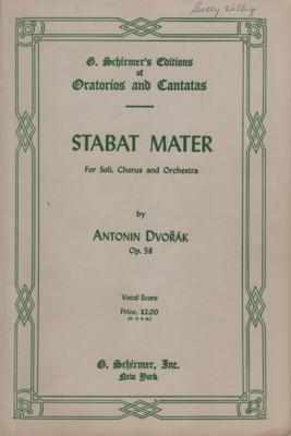 Bild des Verkufers fr STABAT MATER For Soli, Chorus & Orchestra, Op. 58 zum Verkauf von Reflection Publications