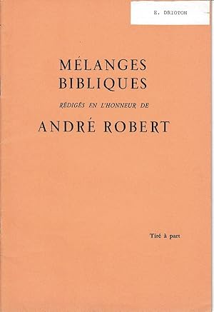 Sur la Sagesse d'Aménémopé. (Mélanges Bibliques rédigés en l'honneur de André Robert).