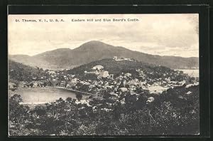 Postcard St. Thomas, Eastern Hill and Blue Beard`s Castle