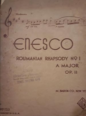 Roumanian Rhapsody No. 1 in A Major, Moderato (Op. Opus 11) (M. Baron Co. Music Book No. 133)