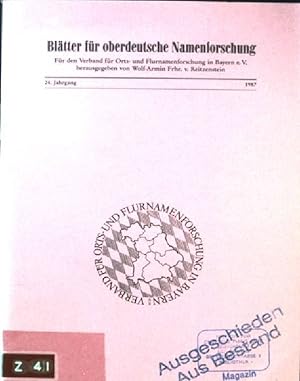 Imagen del vendedor de Galgenberg und Marchbaum Bltter fr oberdeutsche Namensforschung, 24.Jahrgang a la venta por books4less (Versandantiquariat Petra Gros GmbH & Co. KG)