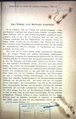 Leo Tolstoj und Berthold Auerbach : in- Sonderdruck aus Archiv für slavische Philologie: Band 40