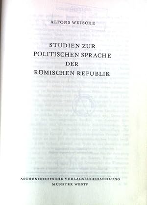 Seller image for Studien zur Politischen Sprache der Rmischen Republik Orbis Antiquus, Heft 24 for sale by books4less (Versandantiquariat Petra Gros GmbH & Co. KG)