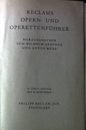 Imagen del vendedor de Reclams Opern- und Operettenfrer a la venta por books4less (Versandantiquariat Petra Gros GmbH & Co. KG)