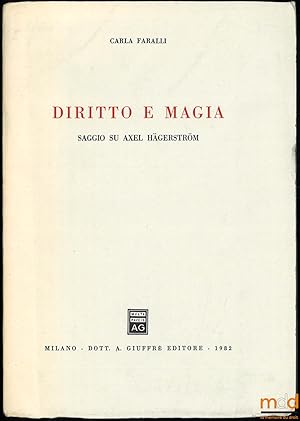 Imagen del vendedor de DIRITTO E MAGIA, SAGGIO SU AXEL HGERSTRM a la venta por La Memoire du Droit