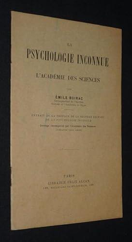 Bild des Verkufers fr La Psychologie inconnue  l'Acadmie des sciences zum Verkauf von Abraxas-libris