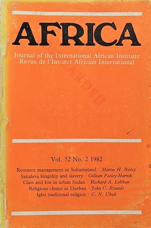Imagen del vendedor de Africa: Journal of the International African Institute Vol.52, No. 2, 1982 a la venta por The Book Place