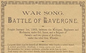 [Civil War Michigan:] War Song. Battle of Lavergne