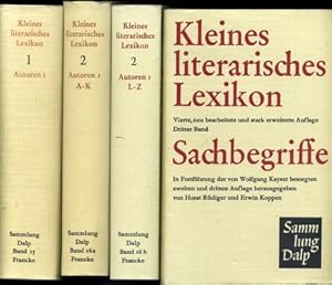 Bild des Verkufers fr Kleines literarisches Lexikon. 1. Autoren. Von den Anfngen bis zum 19. Jahrhundert / 2. Autoren 20. Jahrhundert A-K und L-Z / 3. Sachbegriffe. zum Verkauf von nika-books, art & crafts GbR