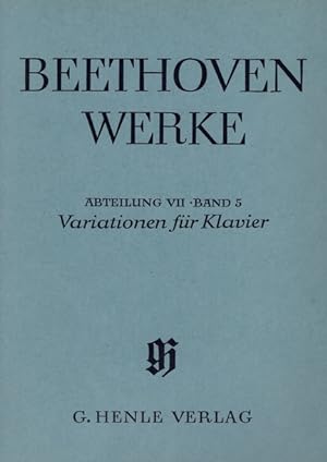 Beethoven Werke Abteilung VII, Bd. 5: Variationen für Klavier.