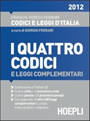 Seller image for I Quattro Codici 2012 for sale by Piazza del Libro
