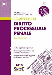 Bild des Verkufers fr Compendio Di Diritto Processuale Penale Fausto Izzo Simone 2015 zum Verkauf von Piazza del Libro