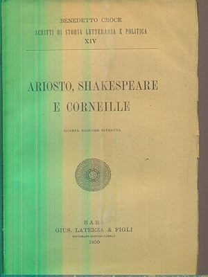 Bild des Verkufers fr Ariosto Shakespeare e Corneille zum Verkauf von Librodifaccia