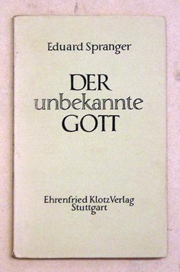 Seller image for Der unbekannte Gott. for sale by antiquariat peter petrej - Bibliopolium AG