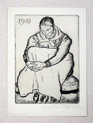 Seller image for 1918 [ Neujahrskarte ]. Orig.-Radierung. for sale by antiquariat peter petrej - Bibliopolium AG