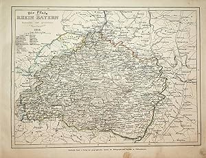 DEUTSCHLAND / GERMANY, PFALZ (BAYERN) / CIRCLE OF THE RHINE, MAP 1859 LANDKARTE; Titel: Die Pfalz...