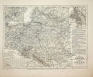 POLAND, POLEN, MAP CA. 1850 LANDKARTE; Titel: Die Republik Polen nach ihrem Bestande im Jahre 177...