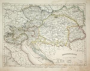 ÖSTERREICH-UNGARN, AUSTRO-HUNGARIAN EMPIRE, MAP 1856 LANDKARTE; Titel: Oesterreich entw. u. gezei...