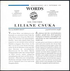 Words von und über Liliane Csuka. Text von Martin Kraft. Gespräch mit Doris Stauffer. Herausgegeb...