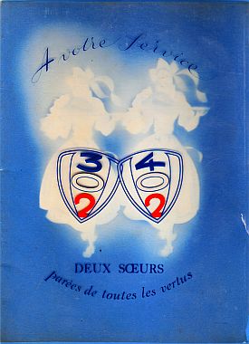 Banquet Peugeot. Salon 1936. Palais des Sports Dimanche 4 Octobre. A votre Service: 302 402. Deux...