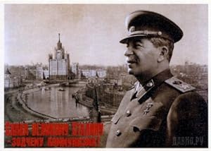 Bild des Verkufers fr Postcard: Honour to great Stalin - architect of communism! zum Verkauf von Ruslania