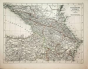 LESSER CAUCASUS / KLEINER KAUKASUS MAP CA. 1850 LANDKARTE; Titel Der Kaukasische Isthmus etc.