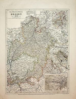 DEUTSCHLAND / GERMANY, KURFÜRSTENTUM HESSEN, ELECTORATE OF HESSE, MAP 1859 LANDKARTE; Titel: Kurf...