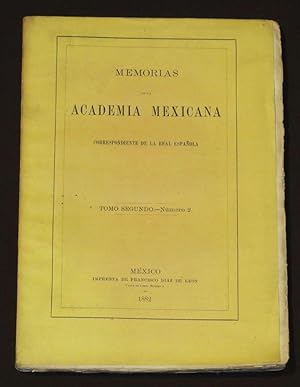 Immagine del venditore per Memorias De La Academia Mexicana Correspondiente De La Real Espaola. Tomo Segundo - Nmero 2 venduto da Librera Urbe