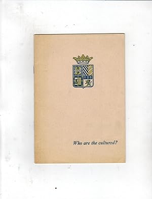 Bild des Verkufers fr WHO ARE THE CULTURED? zum Verkauf von Jim Hodgson Books