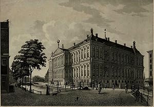 Amsterdam Holland Nederland city view Royal Palace c.1810 Portman aquatint print