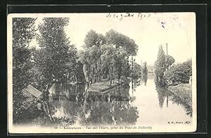 Carte postale Louviers, Vue sur l'Eure, prise du Pont de Folleville