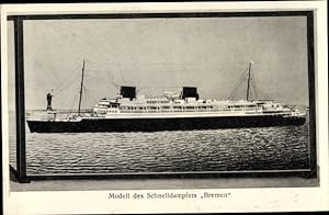Passepartout Ansichtskarte / Postkarte Dampfer Bremen, Norddeutscher Lloyd Bremen, Modell
