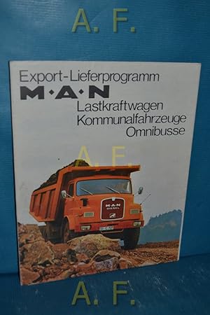 Bild des Verkufers fr Export-Lieferprogramm M-A-N Lastkraftwagen, Kommunalfahrzeuge, Omnibusse. (ca. 78 x 125 cm) zum Verkauf von Antiquarische Fundgrube e.U.