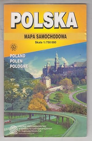 Seller image for Polen, Polska, Poland. Mapa Samochodowa. Kolorierte Landkarte / Karte. Faltkarte auf Papier. for sale by Allguer Online Antiquariat