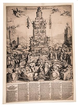 t' Arminiaens testament.[Amsterdam, Claes Jansz. Visscher, 1618]. Large 1mo broadsheet (66.5 x 46...